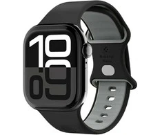 Juoda apyrankė Apple Watch 6 / 7 / 8 / 9 / 10 / SE / Ultra 1 / 2 (44 / 45 / 46 / 49 mm) laikrodžiui „Spigen Nano Pop”