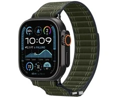 „Spigen Fabric Band“ (su lipduku ir kilpa), žalias - Apple Watch 49mm/46mm/45mm/44mm
