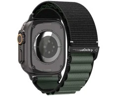 Apyrankė Spigen WBF1 Strap for Apple Watch 44 / 45 / 46 / 49 mm – juodos spalvos and žalios spalvos