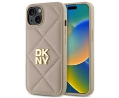 Dėklas DKNY DKHCP14SPQDSLE Apple iPhone 14 6.1" smėlio spalvos su dygsniuotu logotipu