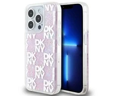 Apple iPhone 15 Pro DKNY dėklas Liquid Glitter Multilogo (DKHCP15LLCPEPP) rožinės spalvos