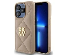 DKNY DKHCP15LPQDSLE Apple iPhone 15 Pro 6.1" dėklas telefonui gelsvos spalvos Quilted Stack Logo
