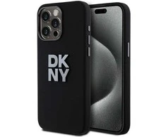 Apple iPhone 15 Pro DKNY dėklas Liquid Silicone Metal Logo (DKHCP15LSMCBSK) juodos spalvos