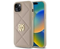 Dėklas DKNY DKHCP15MPQDSLE Apple iPhone 15 Plus 6.7" smėlio spalvos dygsniuotas stulpelių logotipas