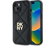 Dėklas DKNY DKHCP15SPQDSLK Apple iPhone 15 6.1″ juodos spalvos Quilted Stack Logo