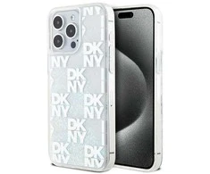 Apple iPhone 15 Pro Max DKNY dėklas Liquid Glitter Big Logo (DKHCP15XLCPEPT) baltos spalvos