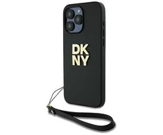 Apple iPhone 15 Pro Max DKNY Hardcase Wrist Strap Stock Logo (DKHCP15XPBSWSK) dėklas telefonui juodos spalvos