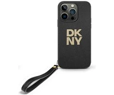 DKNY DKHCP16XPBSWSK Apple iPhone 16 Pro Max 6.9" dėklas telefonui juodos spalvos Wrist Strap Stock Logo