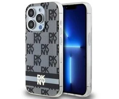 Apple iPhone 14 Pro Max DKNY dėklas IML Checkered Mono Pattern &amp; Printed Stripes MagSafe (DKHMP14XHCPTSK) juodos spalvos