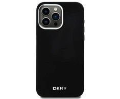 Apple iPhone 14 Pro Max DKNY dėklas Liquid Silicone Small Metal Logo MagSafe (DKHMP14XSMCHLK) juodos spalvos