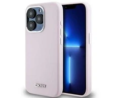 Apple iPhone 15 Pro DKNY dėklas Liquid Silicone Small Metal Logo MagSafe (DKHMP15LSMCHLP) rožinės spalvos