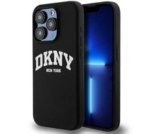 Apple iPhone 15 Pro DKNY dėklas Liquid Silicone Baltas Printed Logo MagSafe (DKHMP15LSNYACH) juodos spalvos