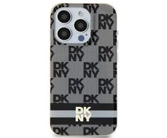 Apple iPhone 15 Plus / 14 Plus DKNY dėklas IML Checkered Mono Pattern &amp; Printed Stripes MagSafe (DKHMP15MHCPTSK) juodos spalvos