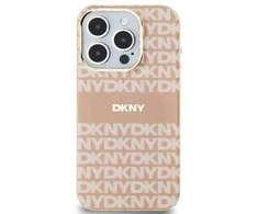 Apple iPhone 13 / 14 / 15 DKNY dėklas IML Mono &amp; Stripe MagSafe (DKHMP15SHRHSEP) rožinės spalvos