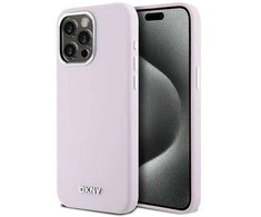 Apple iPhone 15 Pro Max DKNY dėklas Liquid Silicone Small Metal Logo MagSafe (DKHMP15XSMCHLP) rožinės spalvos