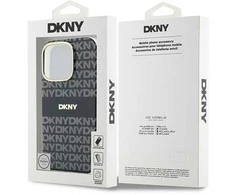 Apple iPhone 16 Pro DKNY Repeat Texture Pattern With Stripe (DKHMP16LHRHSEK) dėklas telefonui juodos spalvos