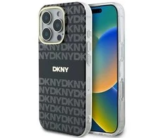 Apple iPhone 16 Pro Max DKNY Repeat Texture Pattern With Stripe (DKHMP16XHRHSEK) dėklas telefonui juodos spalvos