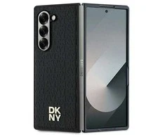 DKNY PU Leather Repeat Pattern Stack Logo MagSafe Samsung Galaxy Z Fold6 dėklas telefonui juodos spalvos