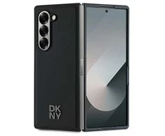 DKNY PU Leather Stack Logo MagSafe Samsung Galaxy Z Fold6 dėklas telefonui juodos spalvos