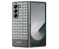 DKNY PU Leather Repeat Pattern Bottom Stripe MagSafe Samsung Galaxy Z Fold6 dėklas telefonui rudos spalvos