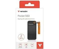 Kietasis diskas Verbatim diskas SSD 2TB - raktų pakabukas su laidu USB 3.2 gen.2 juodos ir oranžinės spalvos 32197