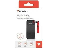 Kietasis diskas Verbatim diskas SSD 2TB - raktų pakabukas su laidu USB 3.2 gen.2 juodos ir raudonos spalvos 32196