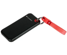 Kietasis diskas Dysk Zewnętrzny Verbatim Pocket SSD 512GB - Pakabutis do kluczy su kablem USB-C 3.2 gen.2 juoda-raudona 32284