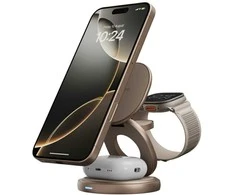Energea Belaidis įkroviklis Bazic Gomag Gyre 3in1 15W Fast Charging geltonos spalvos