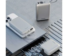 Energea PowerBank 4in1 Bazic Fusion Mini 20000mAh kabelis USB-C/Lightning pilkos spalvos