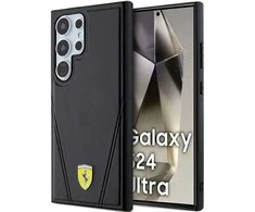 Ferrari FEHMS24LP3BAK S24 Ultra S928 juodos spalvos kietas dėklas Hot Stamp V Lines MagSafe