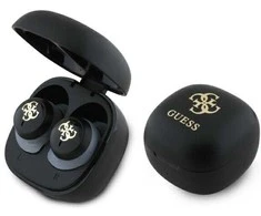 Guess ausinės Bluetooth GUTWSJ144ESK TWS juodos spalvos Iridescent 4G Printed Logo