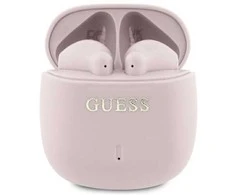 Guess ausinės Bluetooth GUTWSJ14ESGP TWS rožinės spalvos Printed Classic Logo
