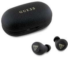 Guess ausinės Bluetooth GUTWSPGTSPSK TWS juodos spalvos Grained Classic Logo