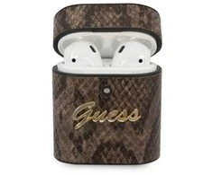 „Guess GUACA2PUSNSMLBR“ „AirPods 1/2“ dėklas, ruda/ruda, Python kolekcija
