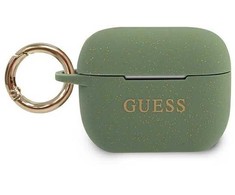 Guess Apsauginis dėklas GUACAPSILGLKA silikoninis Glitter, skirtas AirPods Pro žalias