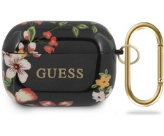 Guess Apsauginis dėklas GUACAPTPUBKFL04 N.4 Flower Collection, skirtas AirPods Pro juodai raudonas