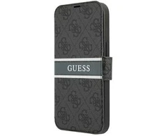 Dėklas Guess GUBKP13L4GDGR iPhone 13 Pro / 13 6.1" pilkas/pilkas book 4G Stripe