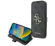 Guess 4G Metal Logo Apple iPhone 16 - dėklas telefonui juodos spalvos