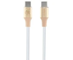 Guess Ebossed Logo USB-C / USB-C 1,5 m greito įkrovimo laidas – auksinis