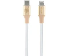 Guess Ebossed Logo USB-C / Lightning kabelis 1.5m fast charging - aukso spalvos