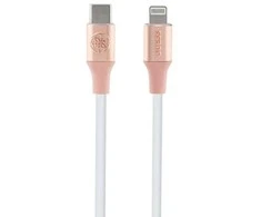 Guess Ebossed Logo USB-C / Lightning kabelis 1.5m Fast Charging - rožinės spalvos