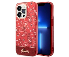 „Guess“ GUHCP14LHGBNHR iPhone 14 Pro 6.1" raudonas/raudonas kietas dėklas su „Bandana Paisley“ raštu
