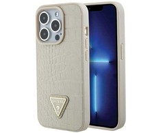 Dėklas Guess GUHCP15LPCRTHCD iPhone 15 Pro 6.1"auksinis hardcase Croco Triangle Logo