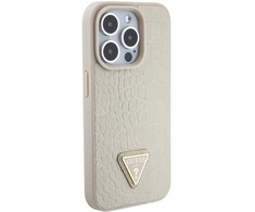 Dėklas Guess GUHCP15LPCRTHCD iPhone 15 Pro 6.1"auksinis hardcase Croco Triangle Logo