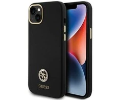 Guess GUHCP15M4DGPK Apple iPhone 15 Plus / 14 Plus 6.7" dėklas telefonui juodos spalvos hardcase Silicone Logo Strass 4G