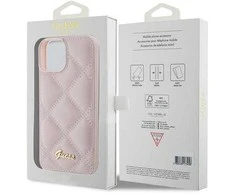 Dėklas GUESS GUHCP15SPSQSQSP IPHONE 15/14/13 6.1 "Rožinis / Rožinis HARDCASE QUILTD METAL LOGO