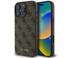 Guess 4G Classic - dėklas skirtas Apple iPhone 16 Pro ruda