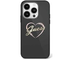 Guess IML Heart Apple iPhone 16 Pro - dėklas telefonui juodos spalvos