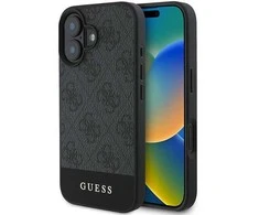 Guess GUHCP16MG4GLGR Apple iPhone 16 Plus 6.7" dėklas telefonui pilkos spalvos hardcase 4G Bottom Stripe