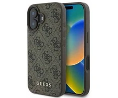 GUESS dėklas skirtas Apple iPhone 16 GUHCP16SG4GFBR (PU 4G Classic) rudos spalvos